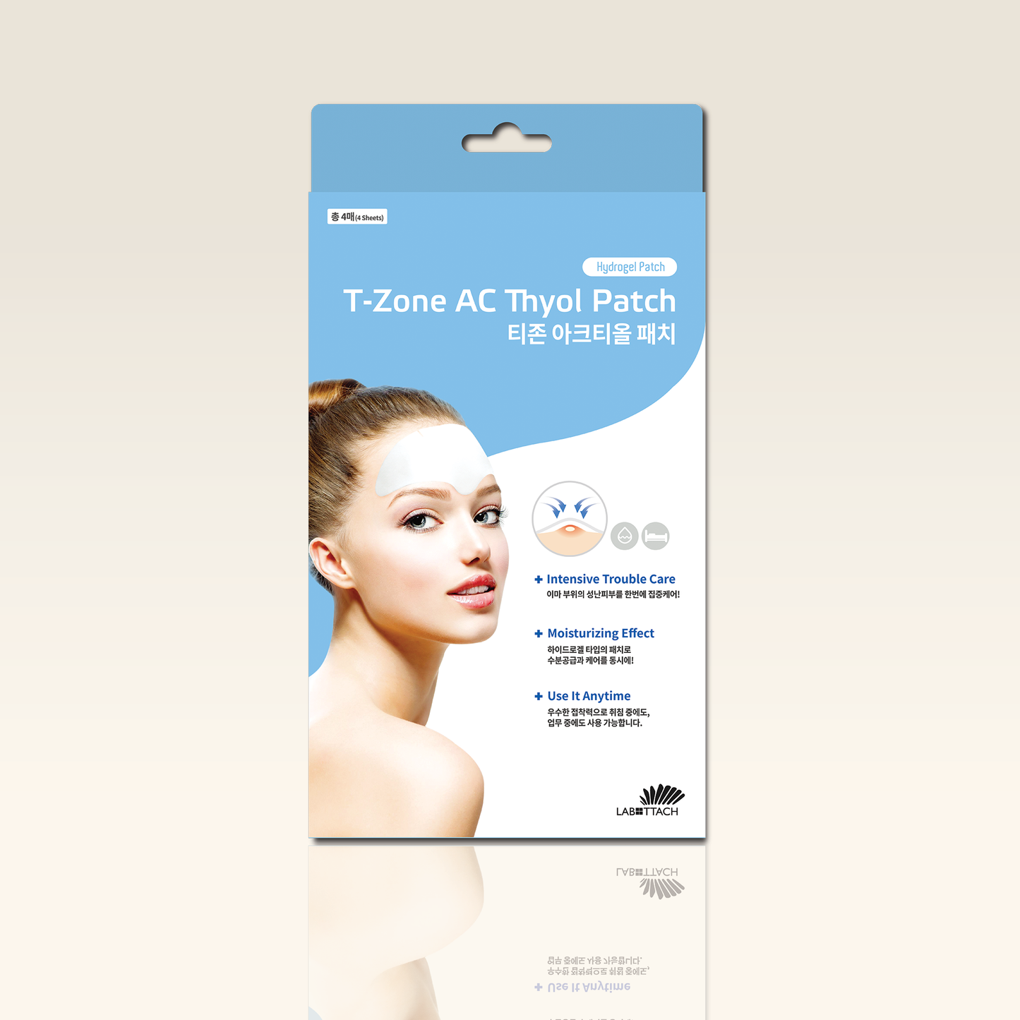 LABOTTACH Soothing & Cooling Acne Treatment Thyol Hydrogel Patch for Forehead & Chest, 4 Patches