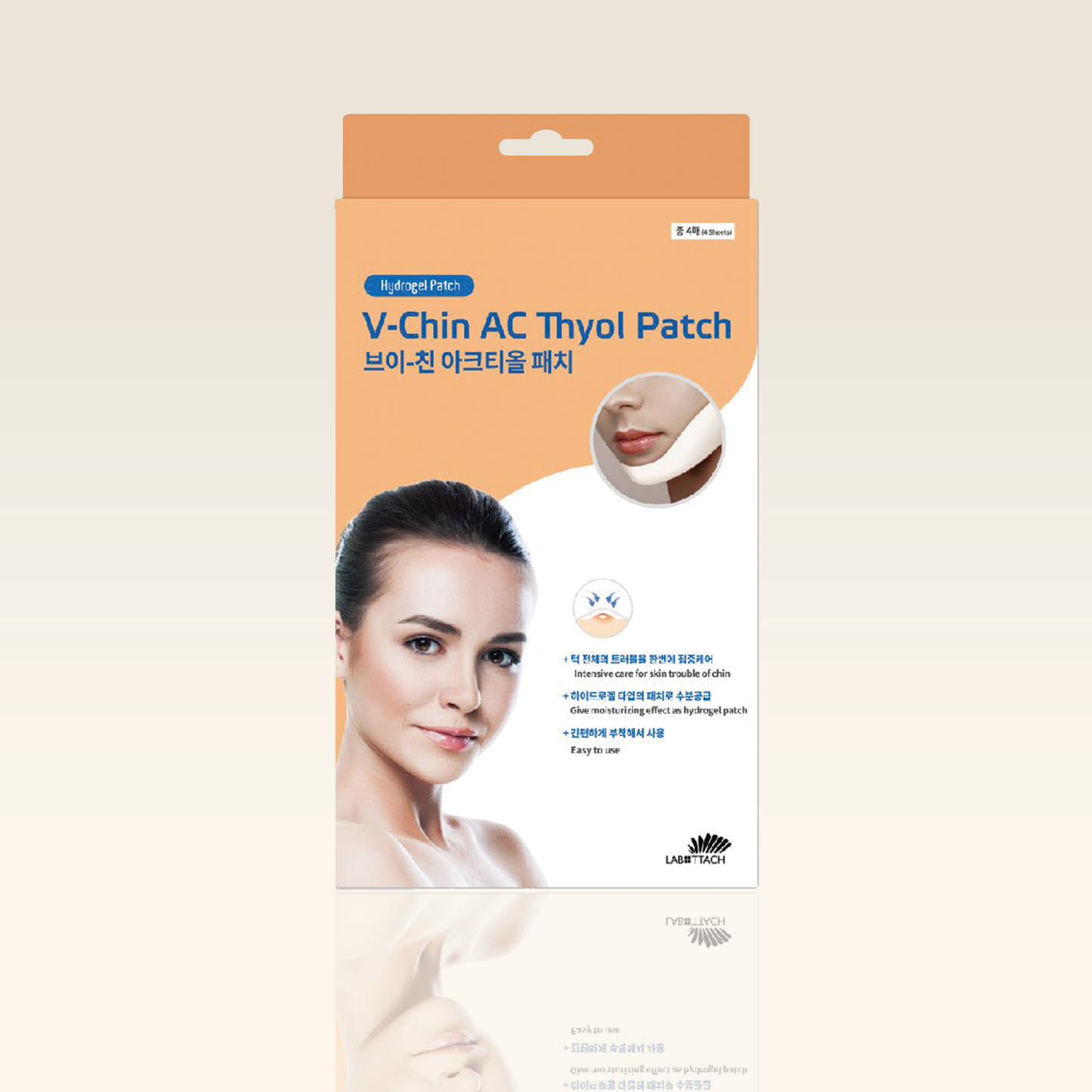 LABOTTACH V-line Contouring & Acne Care Treatment Thyol Hydrogel Patch for Chin, 4 Sheets