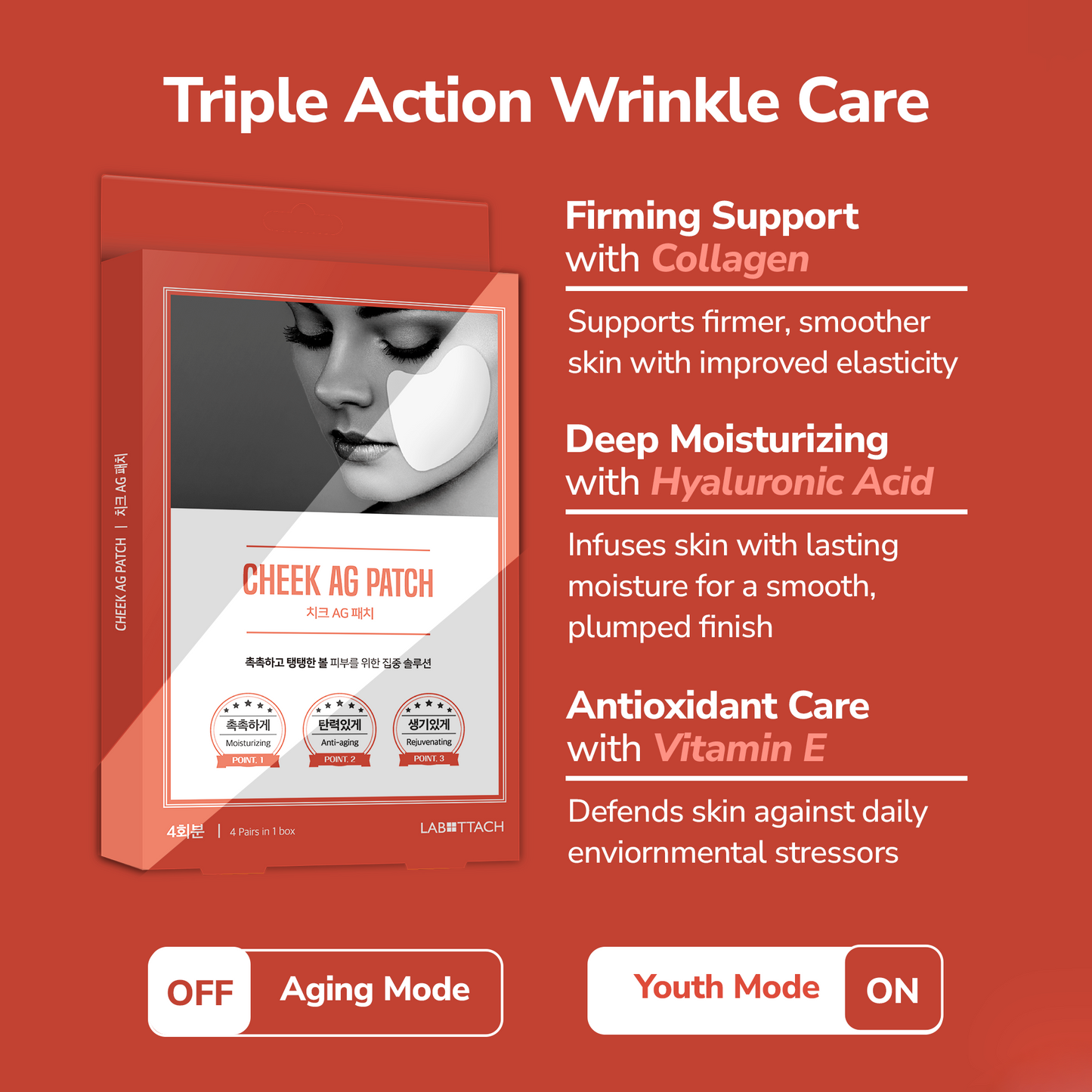 Labottach Cheek AG Patch - 4 Pairs