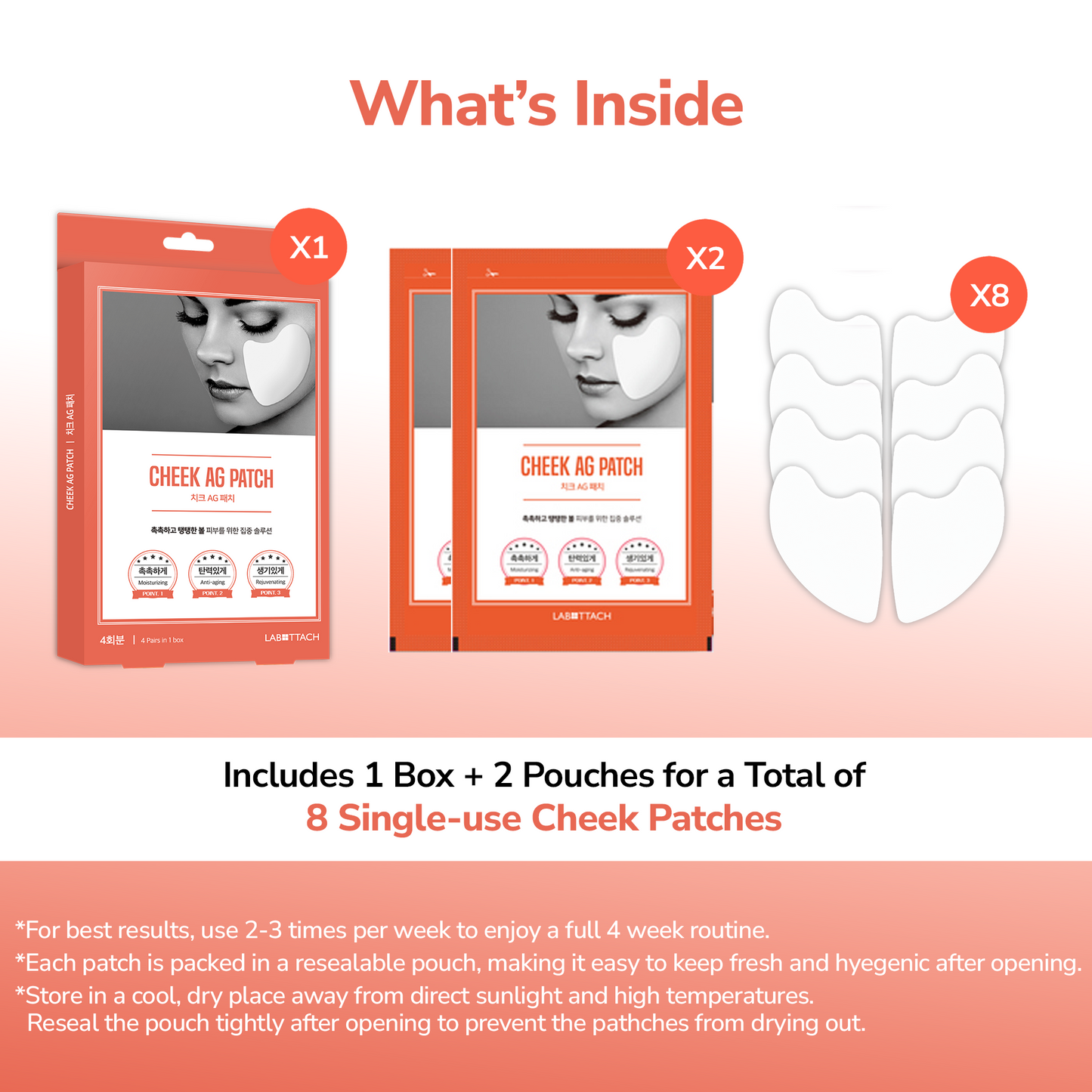 Labottach Cheek AG Patch - 4 Pairs