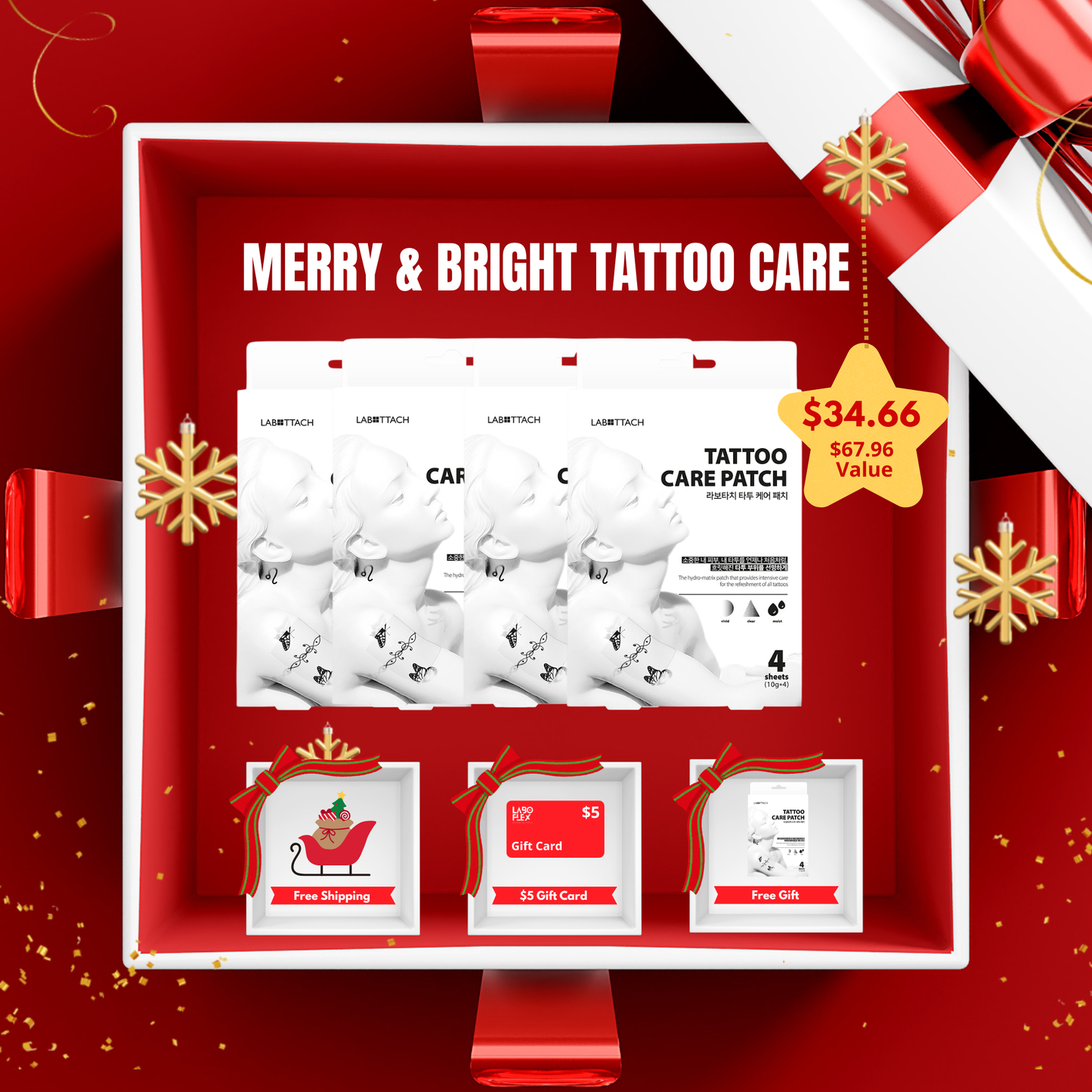 Merry & Bright Tattoo Care Bundle + $5 Gift Card + Free Gift