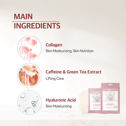 Labottach 4pcs V Line mask Patches, Double Chin Shaping, Face lifting straps band for sleeping for 8hours, Double chin reducer Strap Slimming with Green Tea, Ceramide, Olive, Jojoba, Hyaluronic Acid - Laboflex - 8809409182360