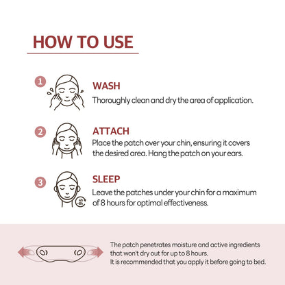 Labottach 4pcs V Line mask Patches, Double Chin Shaping, Face lifting straps band for sleeping for 8hours, Double chin reducer Strap Slimming with Green Tea, Ceramide, Olive, Jojoba, Hyaluronic Acid - Laboflex - 8809409182360